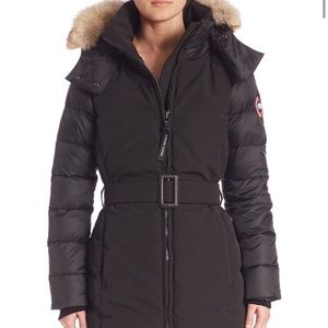 Canada Goose Women Rowan Black Cayote Fur Jacket M
